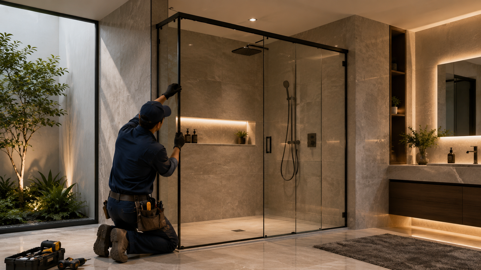 Shower enclosure installation