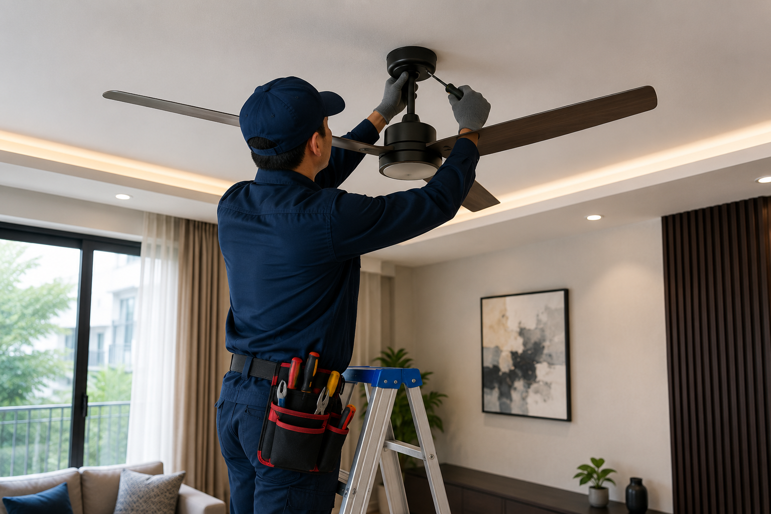 Ceiling fan installation