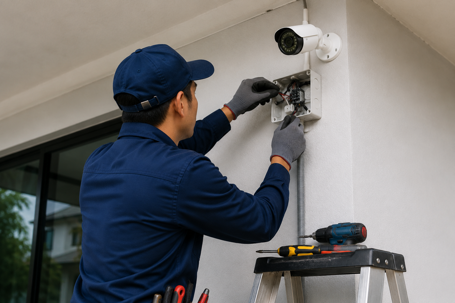 CCTV camera wiring installation