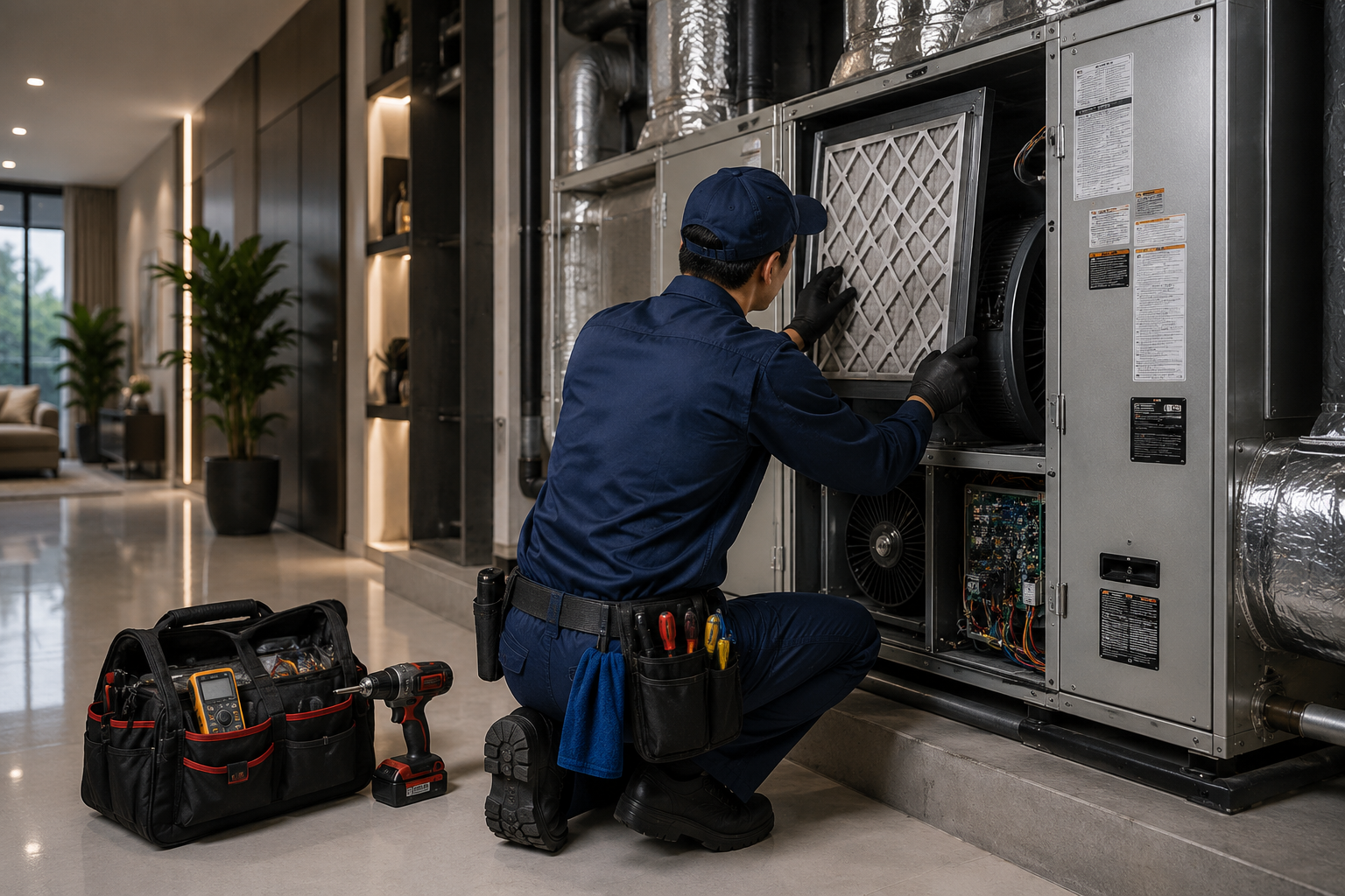 Central AC system maintenance