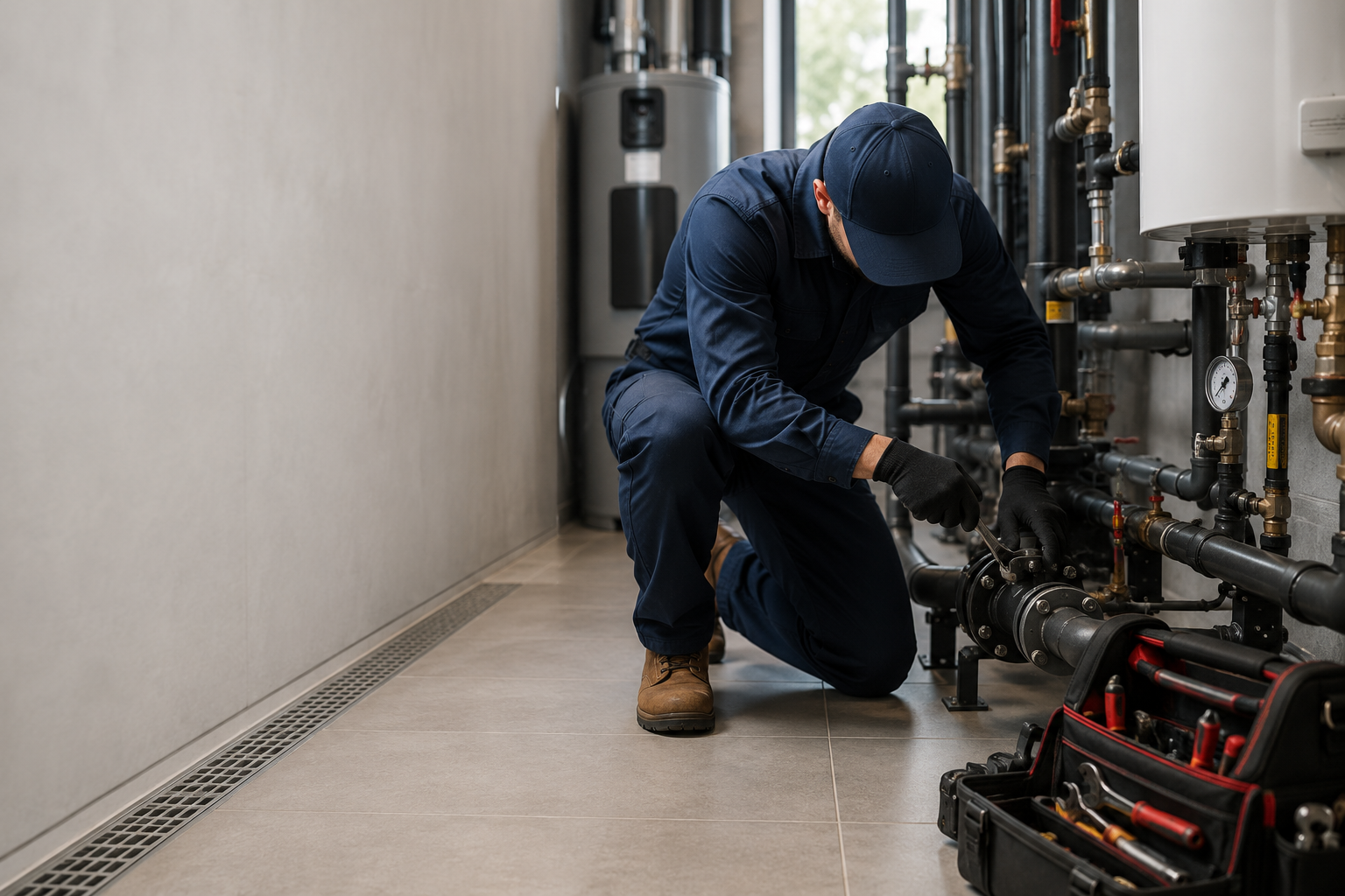 Commercial plumbing maintenance work