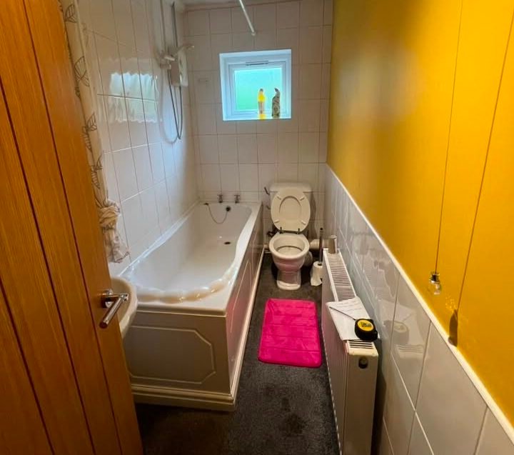 Bathroom vanity before renovation